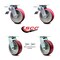 Service Caster 6 Inch Poly on Aluminum Caster Set with Roller Bearing 2 Brake 2 Swivel Lock SCC SCC-TTL30S620-PAR-2-BSL-2 - alternate 4